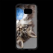 Coque Personnalisée Samsung S7 Edge Premium Chaton et pelote de laine