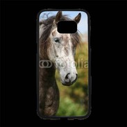 Coque Personnalisée Samsung S7 Edge Premium Portrait cheval arabe gris 1