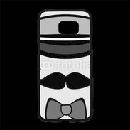 Coque Personnalisée Samsung S7 Edge Premium Moustache et casquette tête de mort
