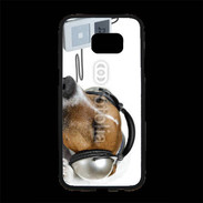 Coque Personnalisée Samsung S7 Edge Premium Chien écoutant de la musique