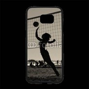 Coque Personnalisée Samsung S7 Edge Premium Beach Volley en noir et blanc 115