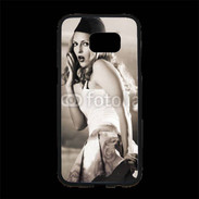 Coque Personnalisée Samsung S7 Edge Premium Femme avec fond avion