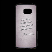 Coque Personnalisée Samsung S7 Edge Premium Les Folies Rose Citation Oscar Wilde