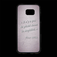 Coque Personnalisée Samsung S7 Edge Premium Pêché stupidité Rose Citation Oscar Wilde