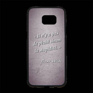 Coque Personnalisée Samsung S7 Edge Premium Pêché stupidité Violet Citation Oscar Wilde