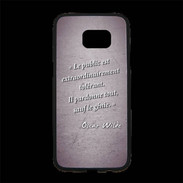 Coque Personnalisée Samsung S7 Edge Premium Public génie Violet Citation Oscar Wilde