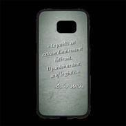 Coque Personnalisée Samsung S7 Edge Premium Public génie Vert Citation Oscar Wilde