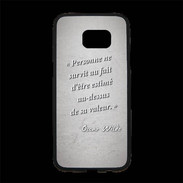 Coque Personnalisée Samsung S7 Edge Premium Survie valeur Gris Citation Oscar Wilde