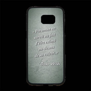 Coque Personnalisée Samsung S7 Edge Premium Survie valeur Vert Citation Oscar Wilde