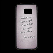 Coque Personnalisée Samsung S7 Edge Premium Survie valeur Rose Citation Oscar Wilde