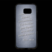 Coque Personnalisée Samsung S7 Edge Premium Toujours amoureux Bleu Citation Oscar Wilde