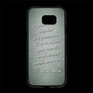 Coque Personnalisée Samsung S7 Edge Premium Toujours amoureux Vert Citation Oscar Wilde