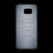 Coque Personnalisée Samsung S7 Edge Premium Vrai vie Bleu Citation Oscar Wilde