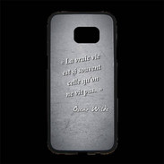 Coque Personnalisée Samsung S7 Edge Premium Vrai vie Noir Citation Oscar Wilde