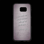 Coque Personnalisée Samsung S7 Edge Premium Vrai vie Violet Citation Oscar Wilde