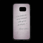 Coque Personnalisée Samsung S7 Edge Premium Vrai vie Rose Citation Oscar Wilde