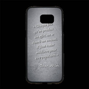 Coque Personnalisée Samsung S7 Edge Premium Chaque fois Noir Citation Oscar Wilde