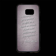 Coque Personnalisée Samsung S7 Edge Premium Chaque fois Violet Citation Oscar Wilde