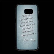Coque Personnalisée Samsung S7 Edge Premium Chaque fois Turquoise Citation Oscar Wilde
