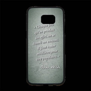 Coque Personnalisée Samsung S7 Edge Premium Chaque fois Vert Citation Oscar Wilde
