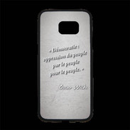 Coque Personnalisée Samsung S7 Edge Premium Démocratie Gris Citation Oscar Wilde