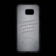 Coque Personnalisée Samsung S7 Edge Premium Démocratie Noir Citation Oscar Wilde
