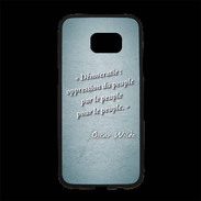 Coque Personnalisée Samsung S7 Edge Premium Démocratie Turquoise Citation Oscar Wilde