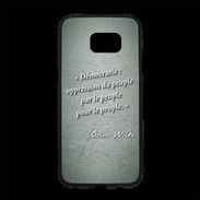 Coque Personnalisée Samsung S7 Edge Premium Démocratie Vert Citation Oscar Wilde
