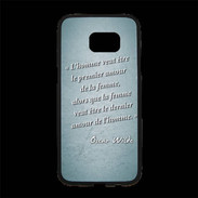 Coque Personnalisée Samsung S7 Edge Premium Homme veut Turquoise Citation Oscar Wilde