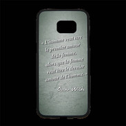 Coque Personnalisée Samsung S7 Edge Premium Homme veut Vert Citation Oscar Wilde