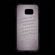 Coque Personnalisée Samsung S7 Edge Premium Homme veut Violet Citation Oscar Wilde