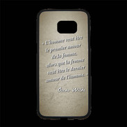 Coque Personnalisée Samsung S7 Edge Premium Homme veut Sepia Citation Oscar Wilde