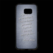 Coque Personnalisée Samsung S7 Edge Premium Cynique Bleu Citation Oscar Wilde