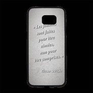 Coque Personnalisée Samsung S7 Edge Premium Femmes comprises Gris Citation Oscar Wilde