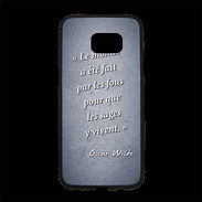 Coque Personnalisée Samsung S7 Edge Premium Fous sages Bleu Citation Oscar Wilde