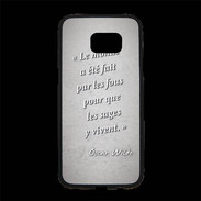 Coque Personnalisée Samsung S7 Edge Premium Fous sages Gris Citation Oscar Wilde