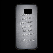 Coque Personnalisée Samsung S7 Edge Premium Fous sages Noir Citation Oscar Wilde