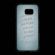 Coque Personnalisée Samsung S7 Edge Premium Fous sages Turquoise Citation Oscar Wilde