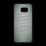 Coque Personnalisée Samsung S7 Edge Premium Fatalité Vert Citation Oscar Wilde