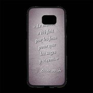 Coque Personnalisée Samsung S7 Edge Premium Fous sages Violet Citation Oscar Wilde