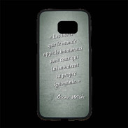 Coque Personnalisée Samsung S7 Edge Premium Les livres Vert Citation Oscar Wilde
