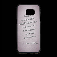 Coque Personnalisée Samsung S7 Edge Premium Les livres Rose Citation Oscar Wilde