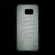 Coque Personnalisée Samsung S7 Edge Premium Les vieux Vert Citation Oscar Wilde