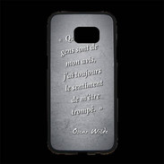 Coque Personnalisée Samsung S7 Edge Premium Avis gens Noir Citation Oscar Wilde