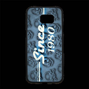 Coque Personnalisée Samsung S7 Edge Premium Since crane bleu 1980