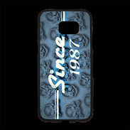 Coque Personnalisée Samsung S7 Edge Premium Since crane bleu 1987