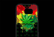 Coque Personnalisée Samsung S7 Edge Premium Feuille de cannabis et cœur Rasta