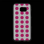 Coque Personnalisée Samsung S7 Edge Premium pois gris & framboise