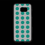 Coque Personnalisée Samsung S7 Edge Premium pois gris & turquoise