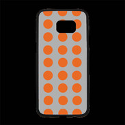 Coque Personnalisée Samsung S7 Edge Premium pois gris & orange